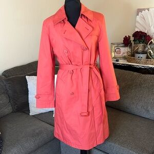 Gallery Trenchcoat Raincoat Spring Coat Size M Double‎ Breasted Orange